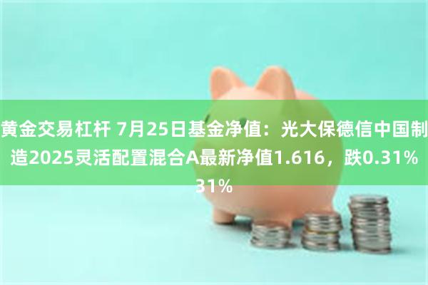 黄金交易杠杆 7月25日基金净值：光大保德信中国制造2025灵活配置混合A最新净值1.616，跌0.31%