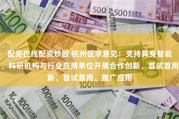 配资在线配资炒股 杭州征求意见：支持具身智能机器人企业、科研机构与行业应用单位开展合作创新、首试首用、推广应用